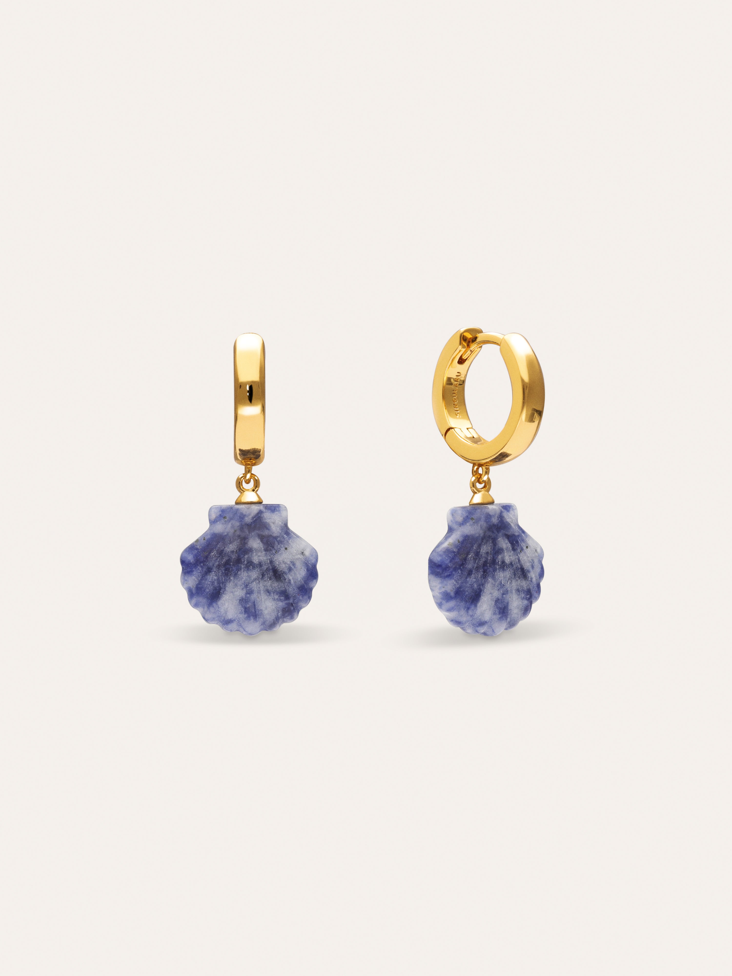 Boucles D’oreilles Créoles Santorini Stone Plaqué Or