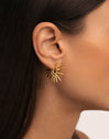 Pendientes Aro Solstice Beam Acero Baño Oro