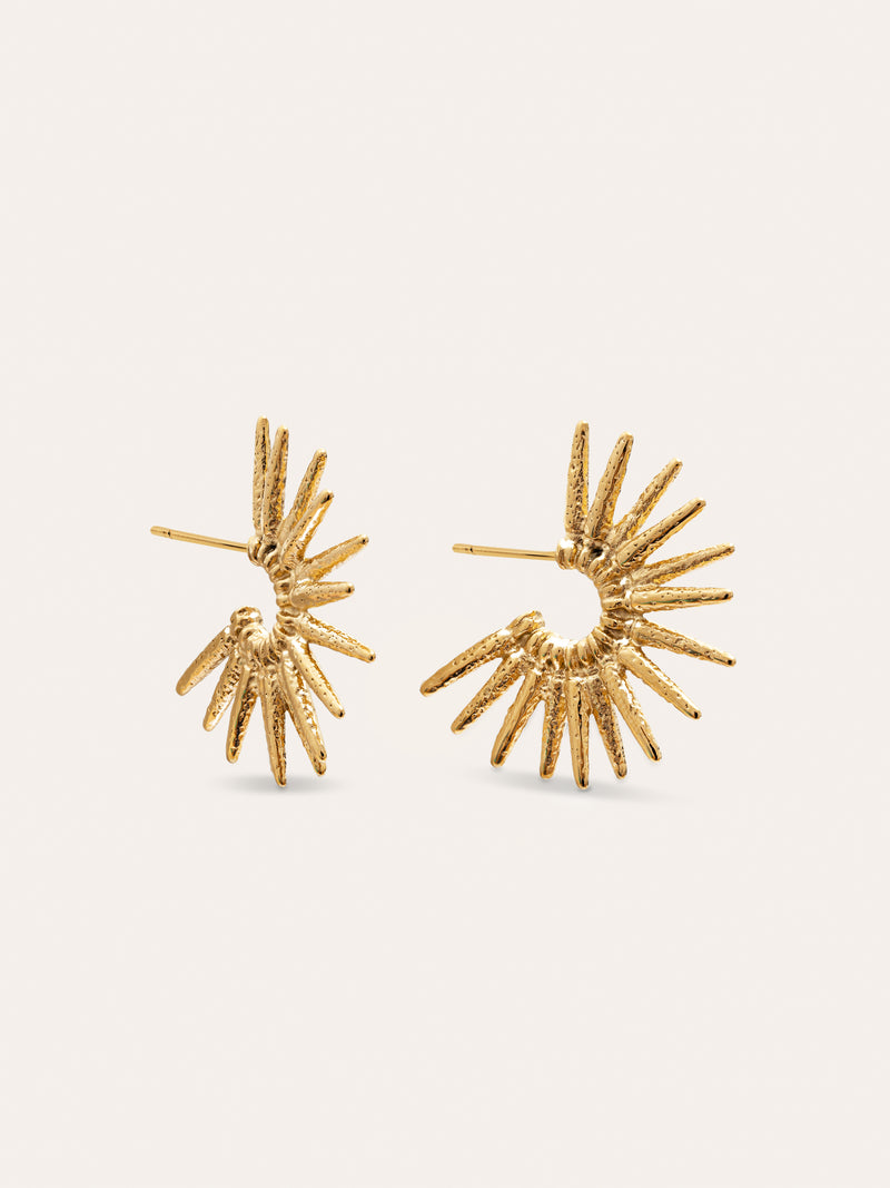 Boucles D’oreilles Créoles Solstice Beam Acier Plaqué Or