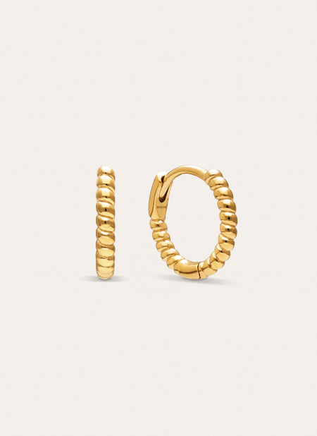 Pendientes Aro Twist Acero Baño Oro