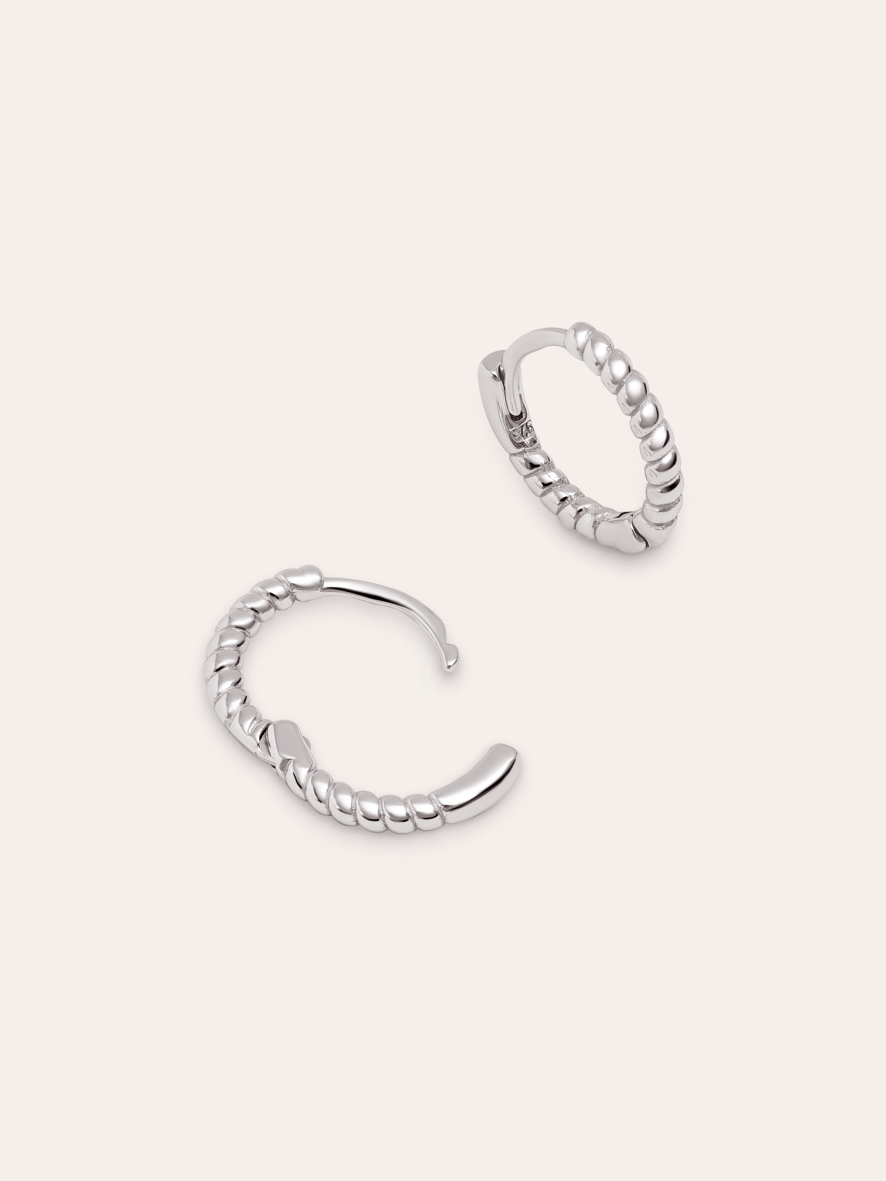 Twist Silver Hoop Earrings