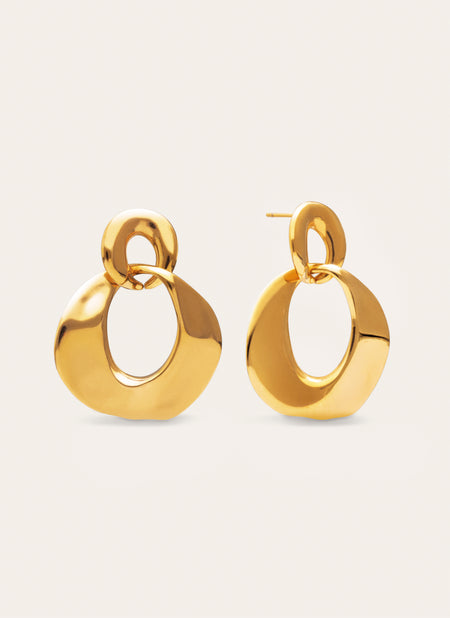 Boucles d'oreilles Azores Sister Acier Plaqué Or