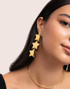 Big Stars Stainless Steel Gold Earrings