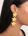 Big Stars Stainless Steel Gold Earrings