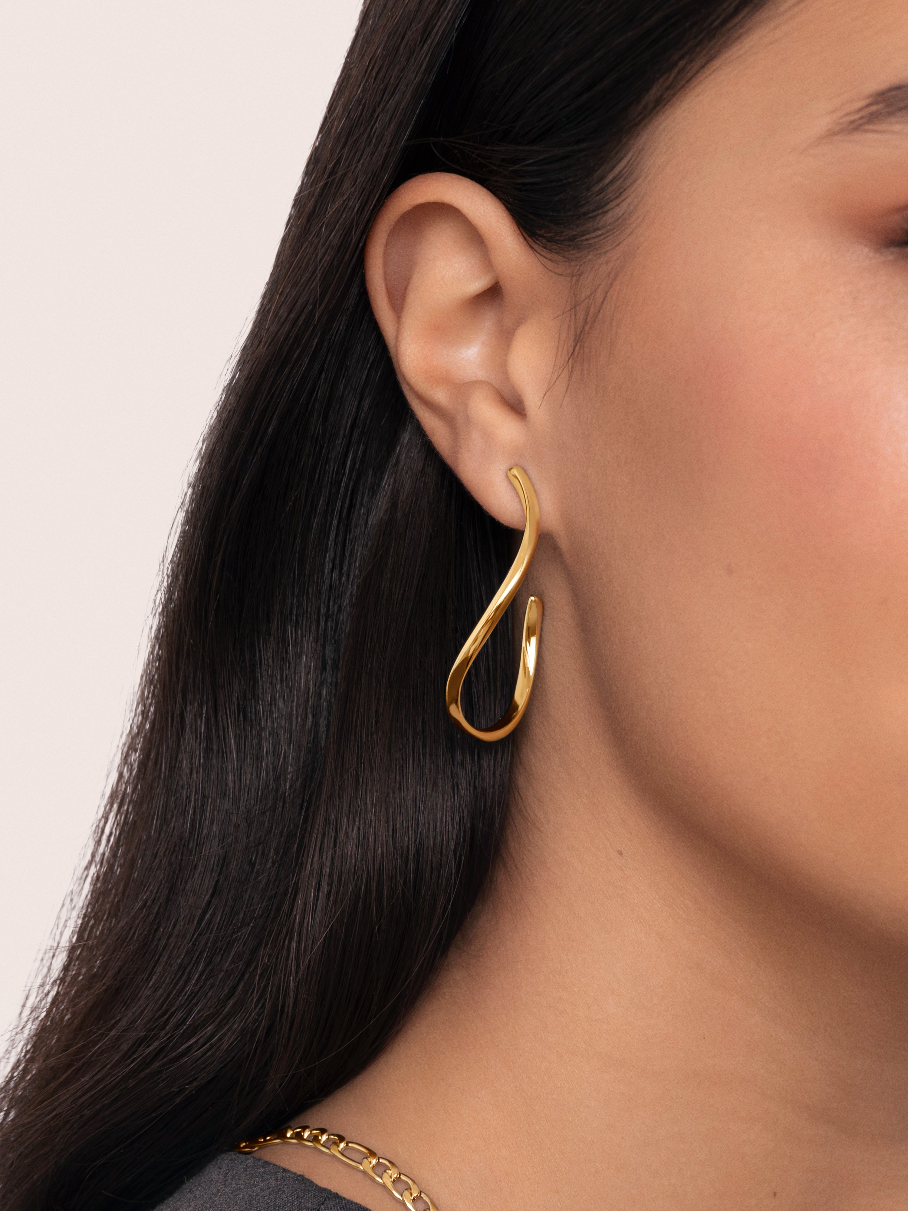 Brisa Stainless Steel Gold Earrings