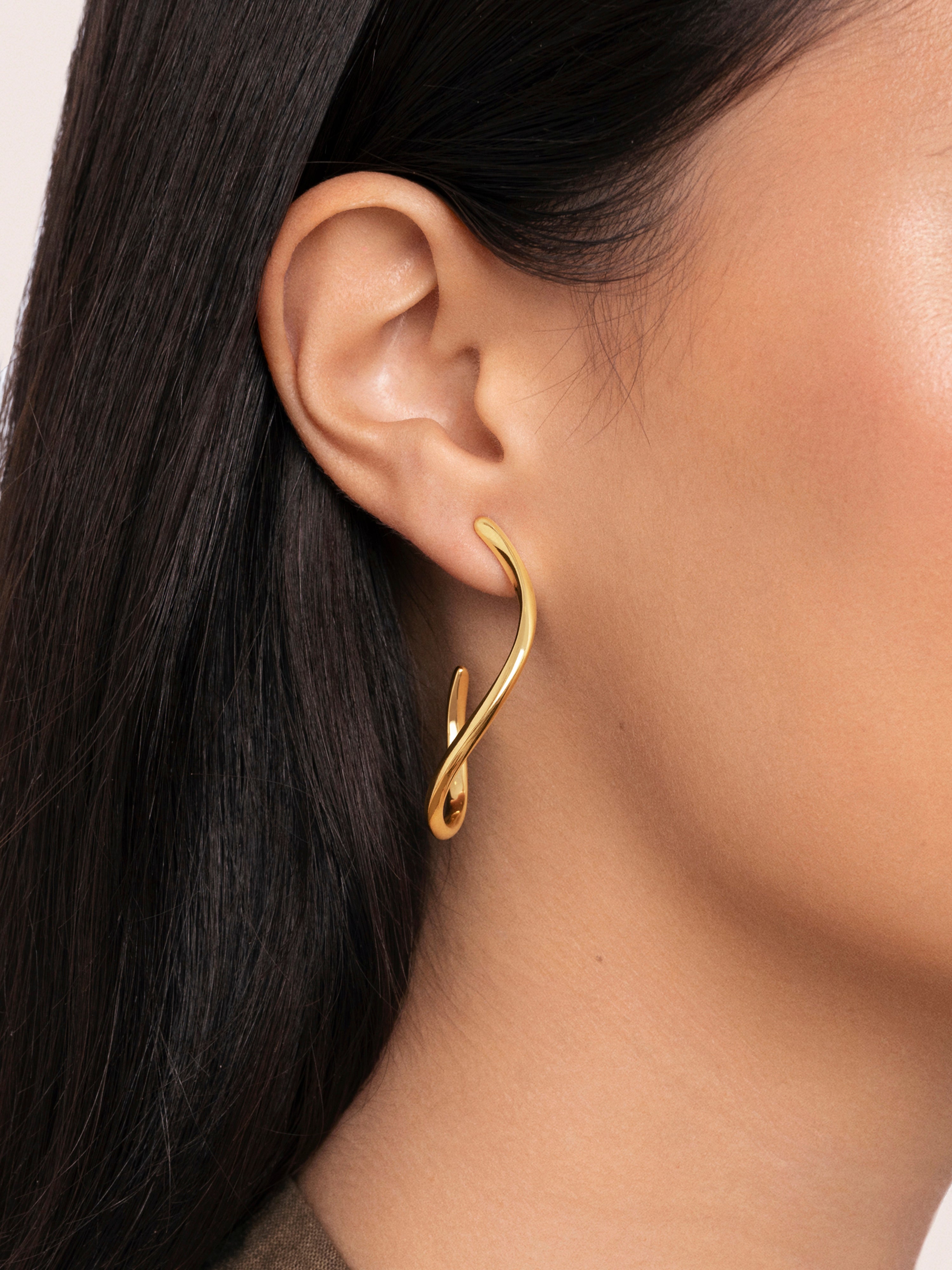 Brisa Stainless Steel Gold Earrings