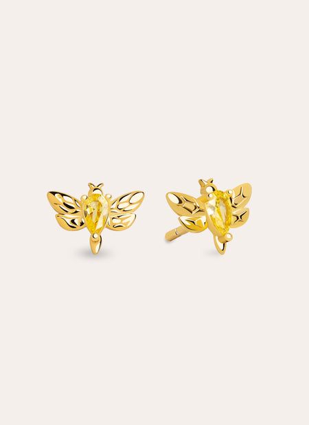 Bug Bee Gold Earrings 