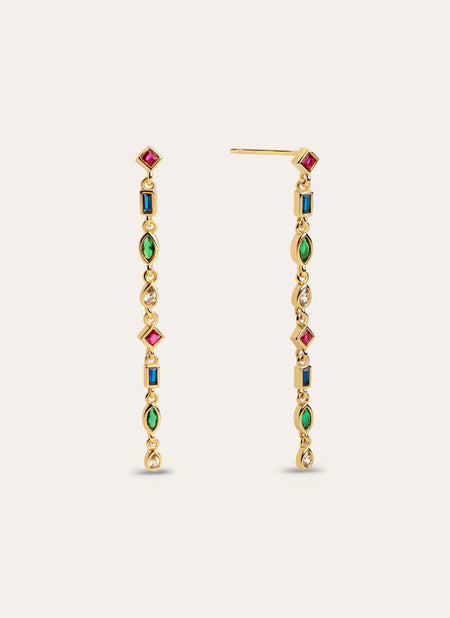 Pendientes Cascade Colors Baño Oro