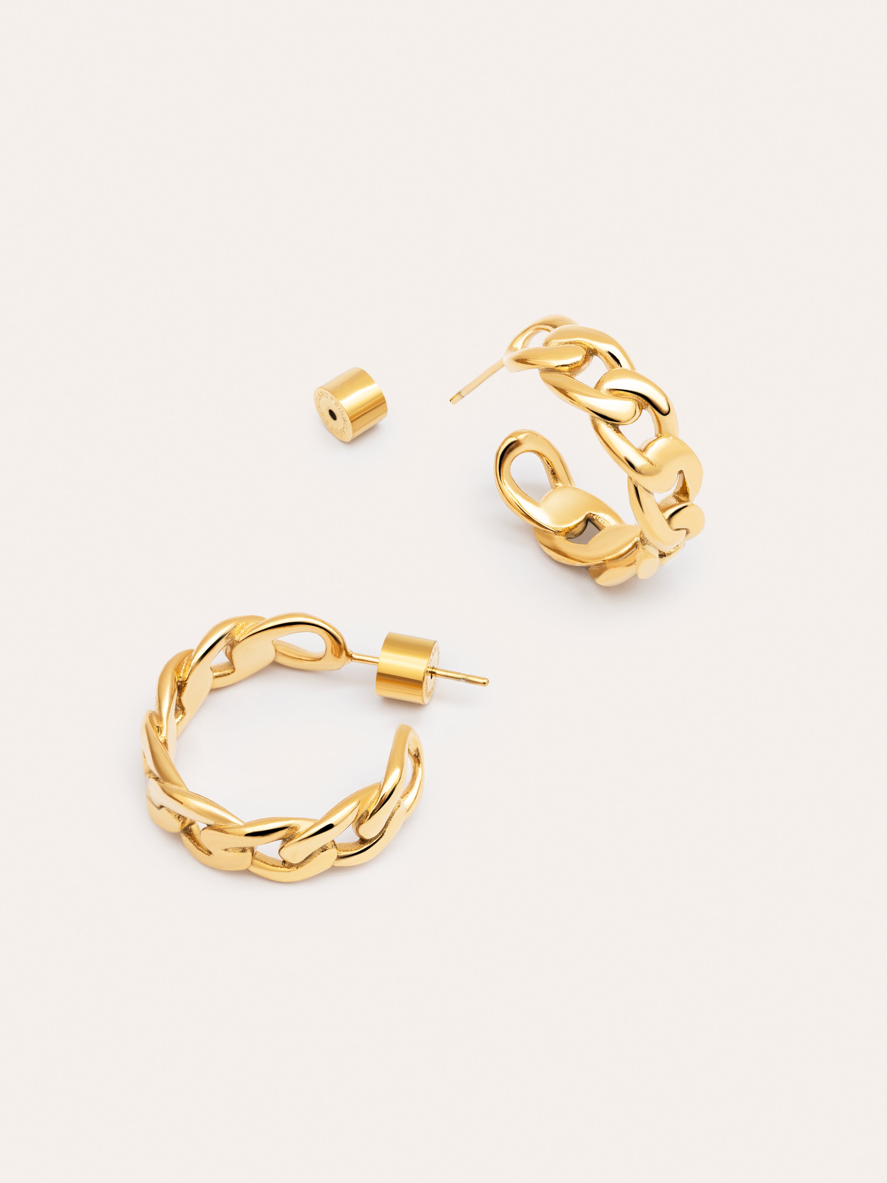 Chunky Link Stainless Steel Gold Earrings