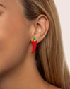 Chili Pepper Red Gold Earrings