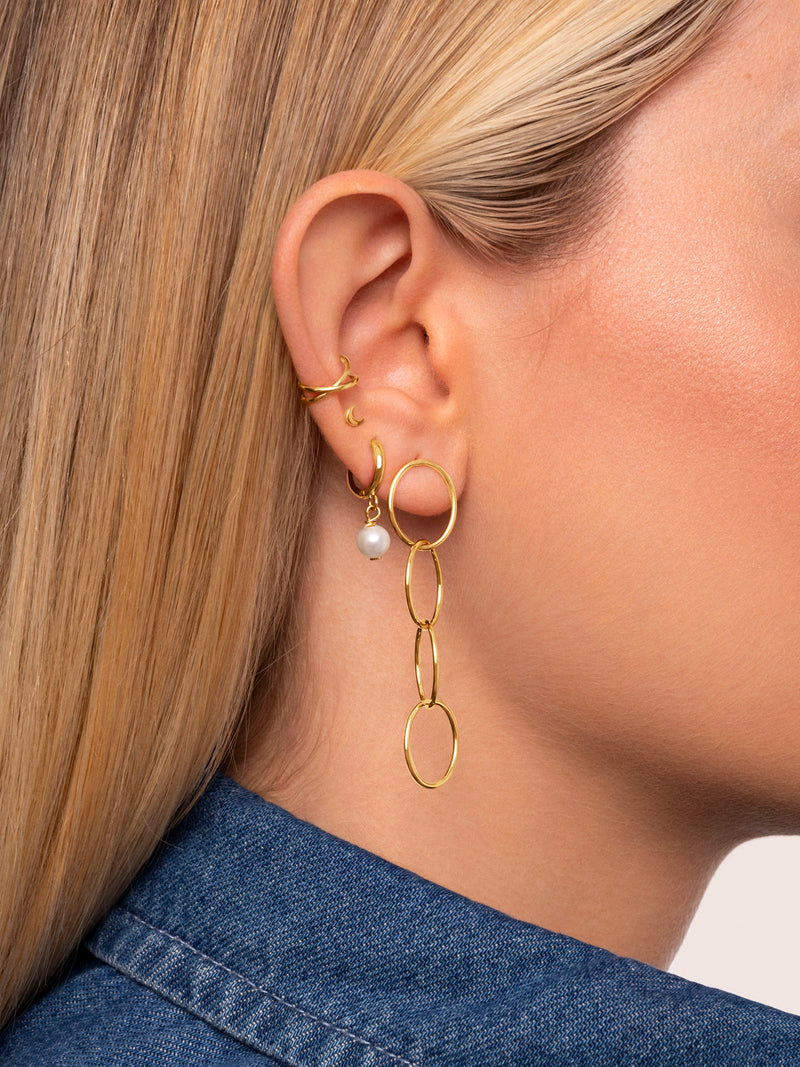 Boucles D'oreilles Circles & Circles Plaqué Or