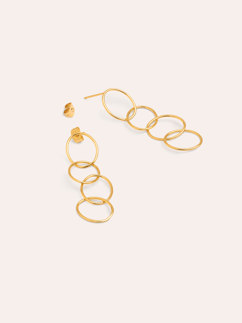 Boucles D'oreilles Circles & Circles Plaqué Or