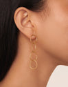 Circles & Circles Stainless Steel Gold Earrings - puesto en modelo