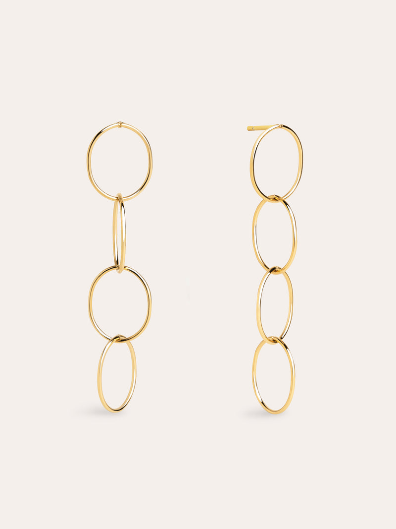 Boucles D'oreilles Circles & Circles Plaqué Or