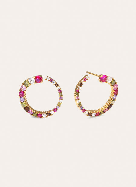 Pendientes Circle Estelar Baño Oro
