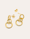 Pendientes Circles Twist Baño Oro