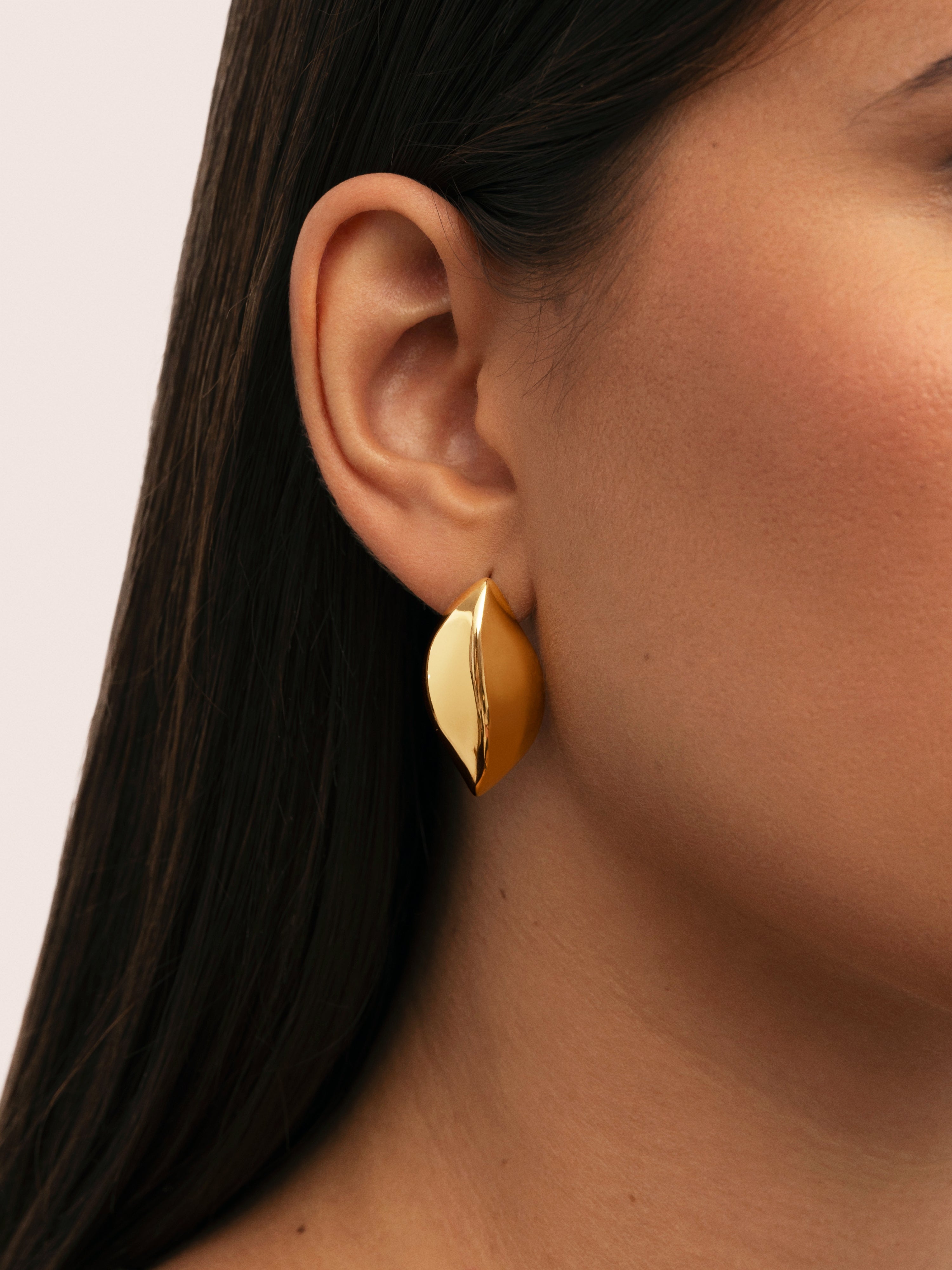 Pendientes Cacao Acero Baño Oro