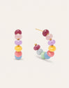 Pendientes Color Stones Acero Baño Oro