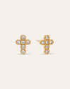 Boucles D'oreilles Croix Sparks Acier Plaqué Or