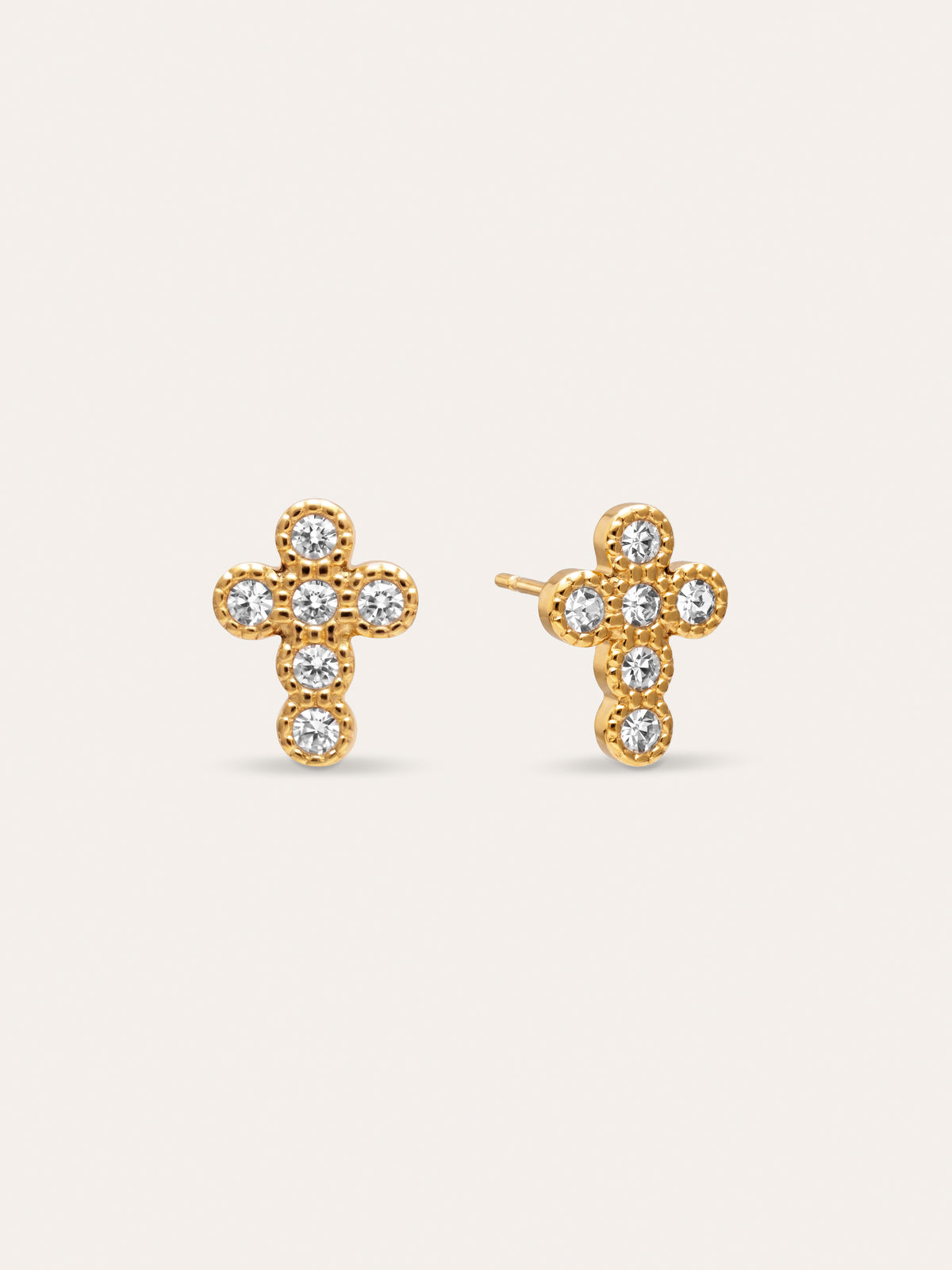 Boucles D'oreilles Croix Sparks Acier Plaqué Or