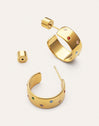 Pendientes Aro Curve Rainbow Acero Baño Oro