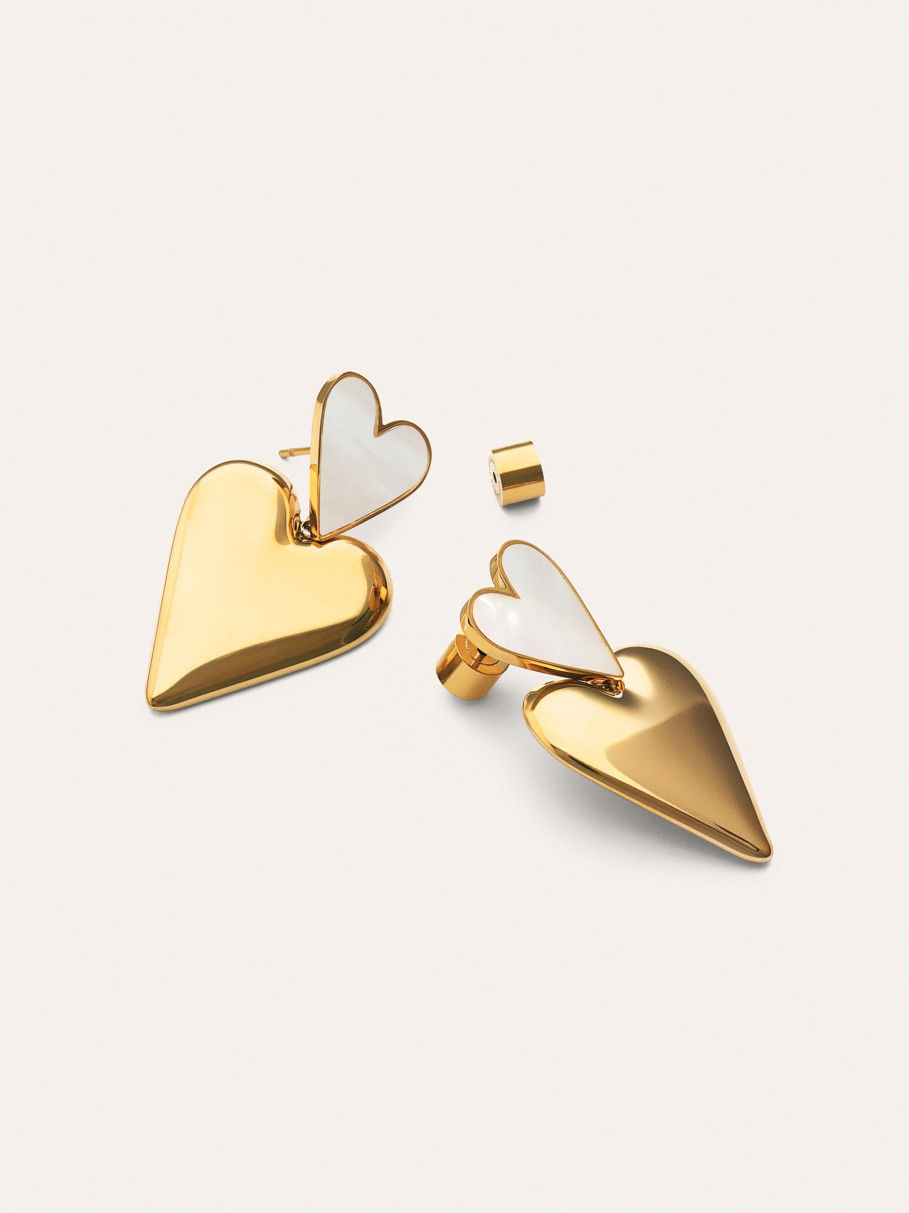 Pendientes Duo D'Amour Nácar Acero Baño Oro