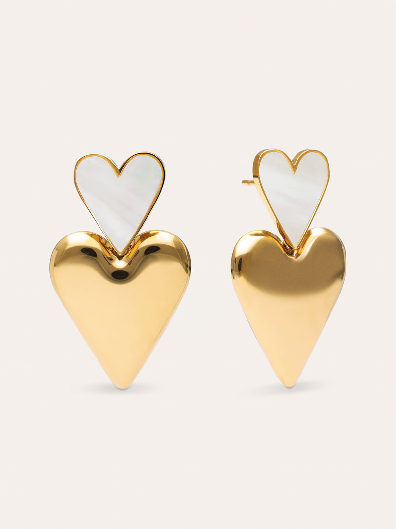 Pendientes Duo D'Amour Nácar Acero Baño Oro