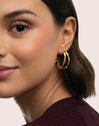 Pendientes Doble Organic River Acero Baño Oro