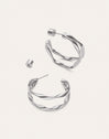 Pendientes Doble Organic River Acero