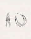 Pendientes Doble Organic River Acero