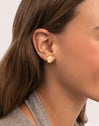 Skeleton Enamel Spark Gold-Plated Earrings - puesto en modelo
