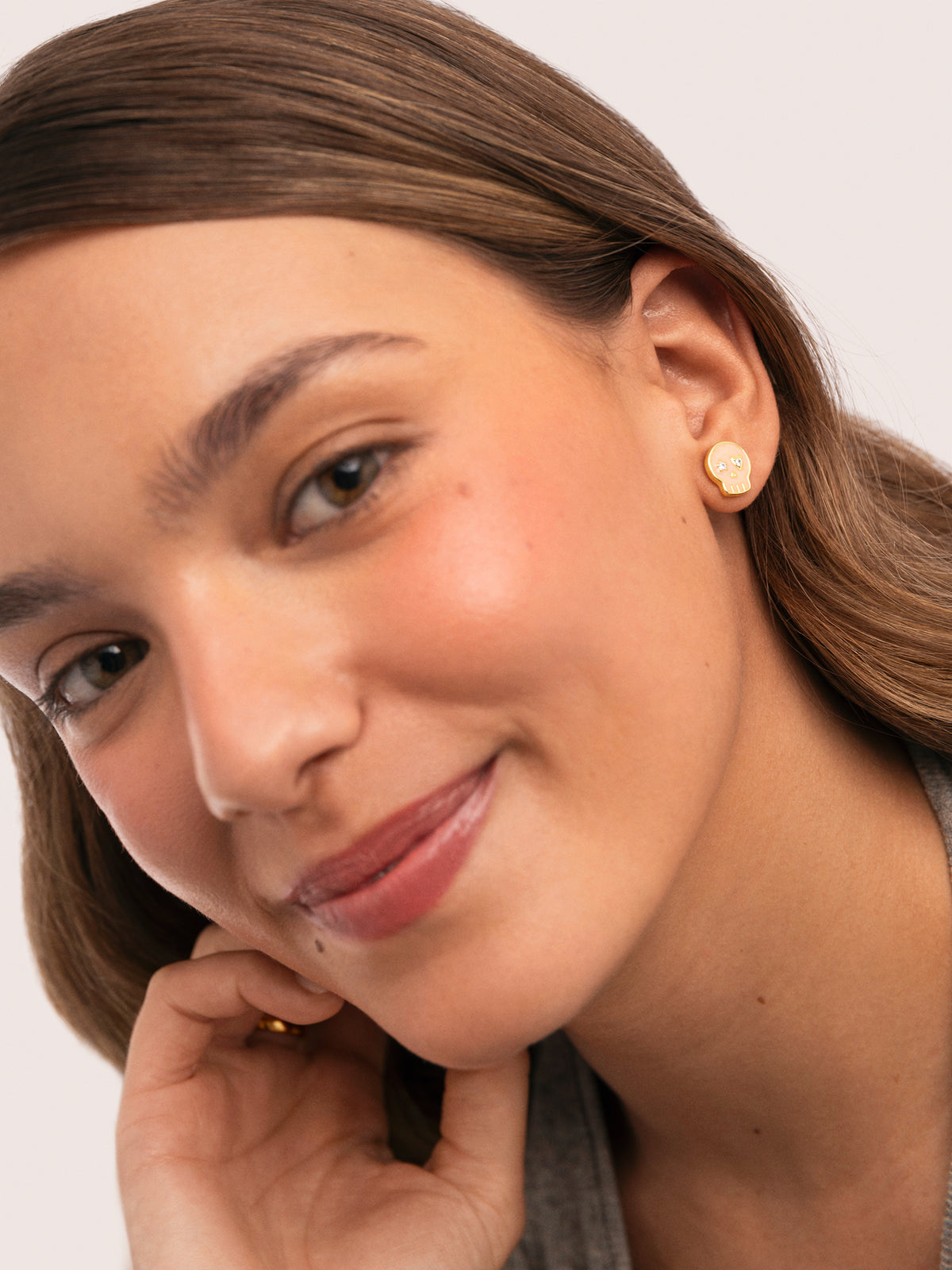 Skeleton Enamel Spark Gold-Plated Earrings - vista 6