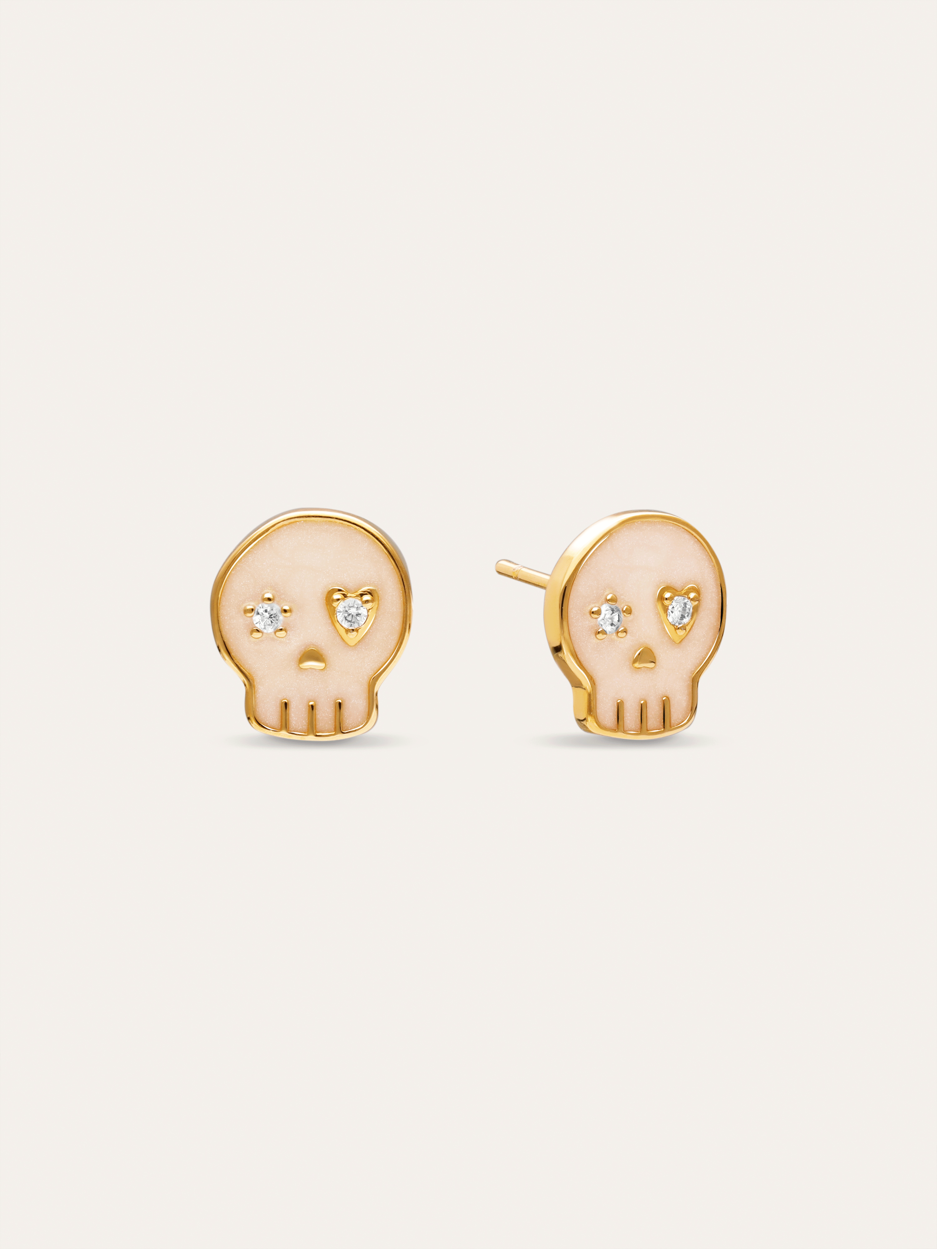 Imagen detalle de Skeleton Enamel Spark Gold-Plated Earrings