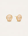 Skeleton Enamel Spark Gold-Plated Earrings