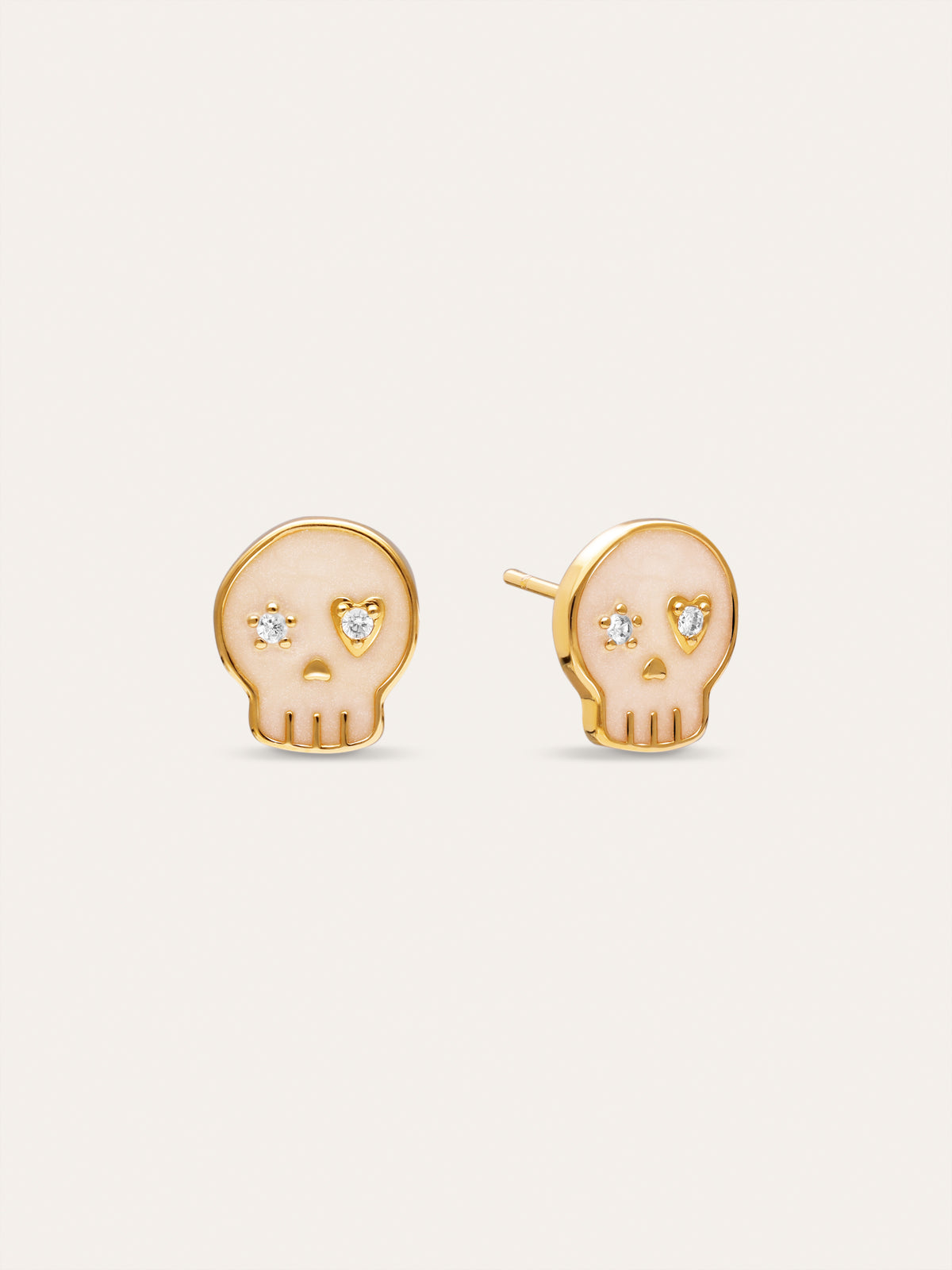 Skeleton Enamel Spark Gold-Plated Earrings