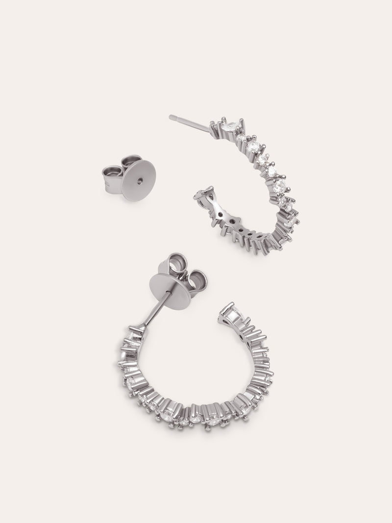 Brincos de Argola Estellar White Prata