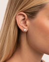 Oorbellen Falling Pearl Staal verguld met goud