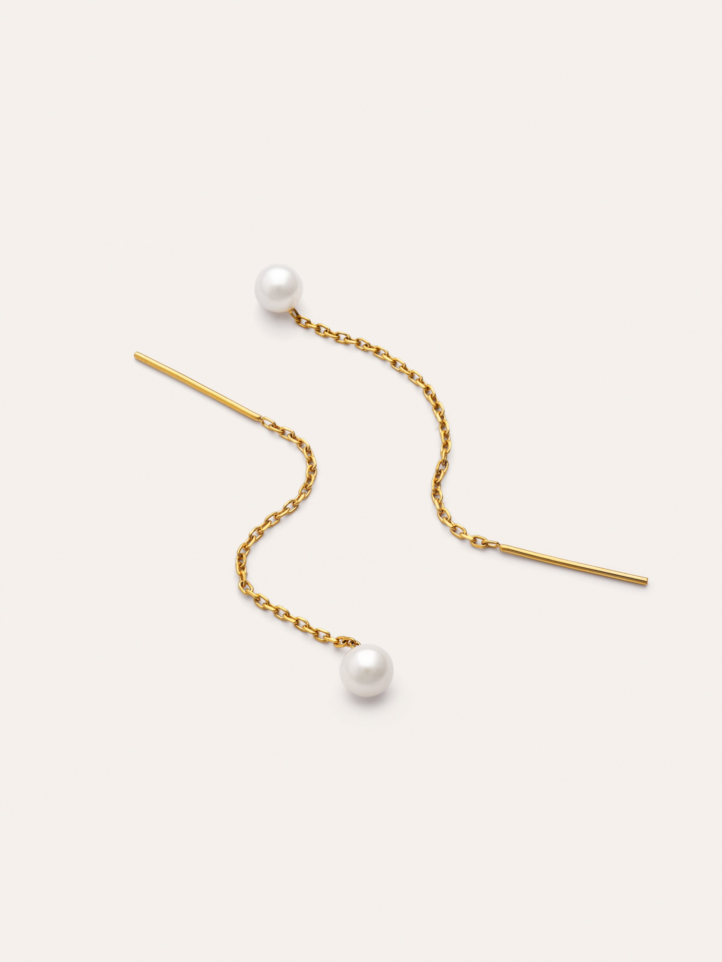 Oorbellen Falling Pearl Staal verguld met goud