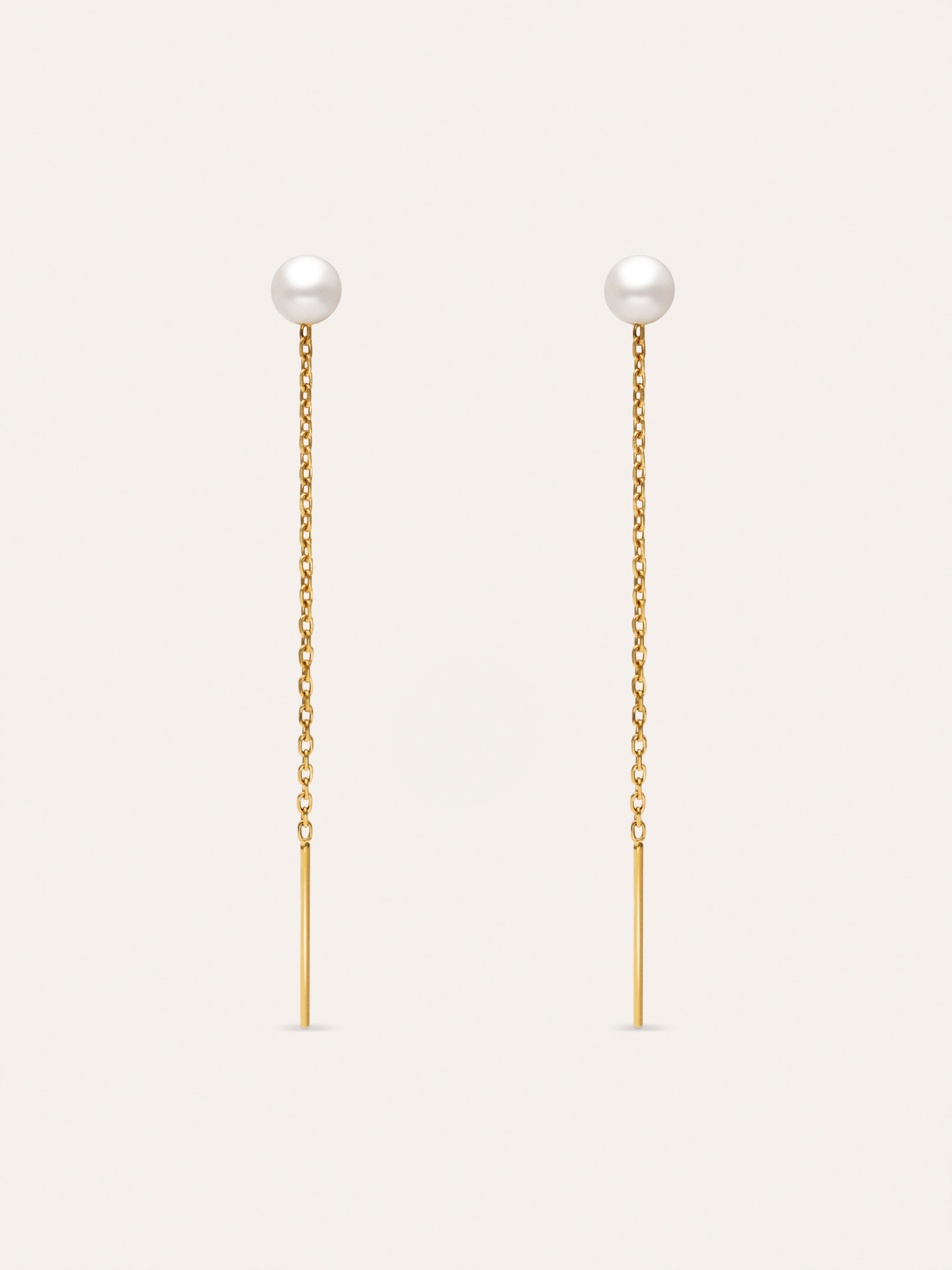 Oorbellen Falling Pearl Staal verguld met goud
