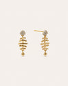 Fishbone Spark Gold Earrings