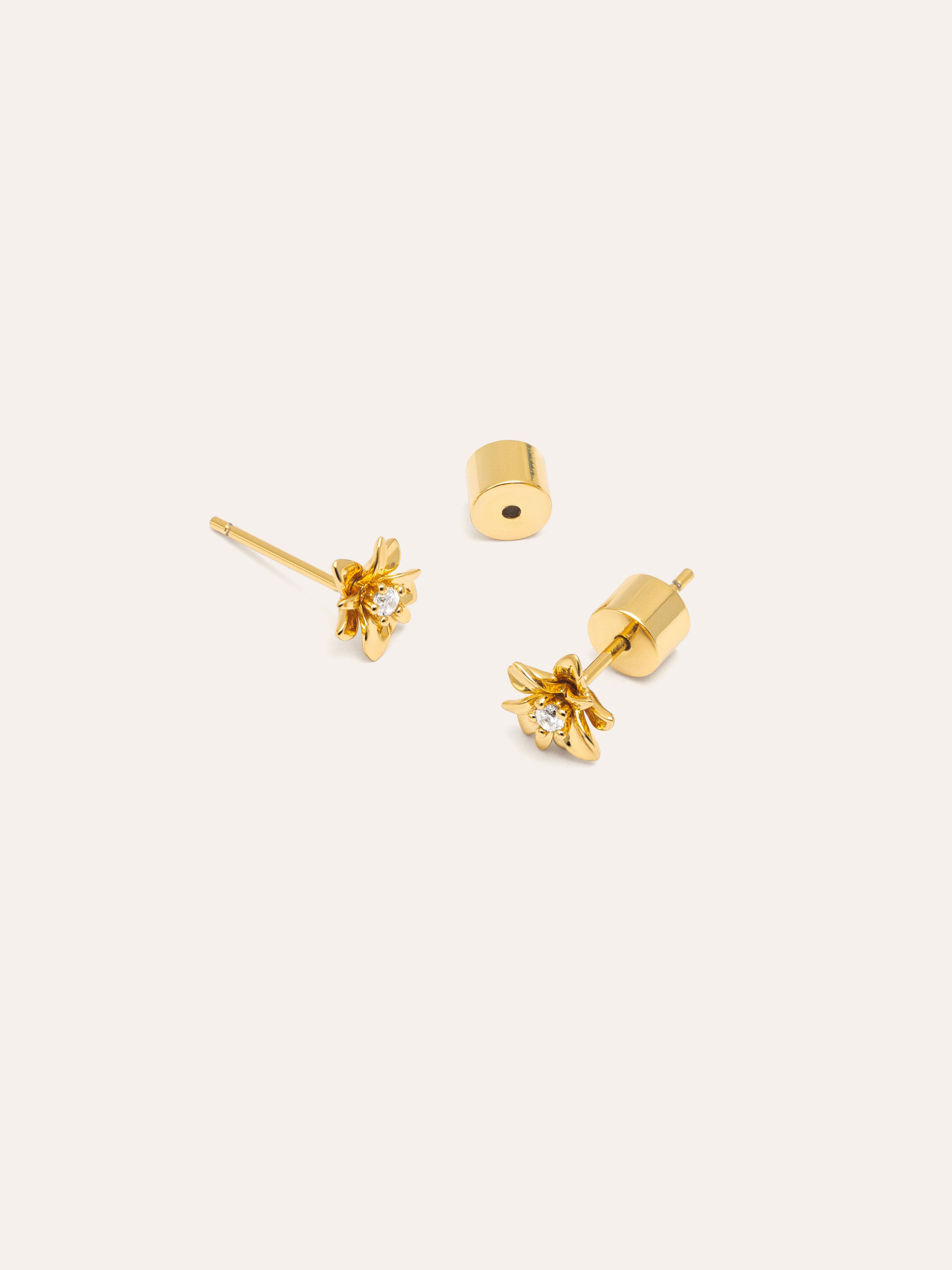 Pendientes Gardenia Baño Oro