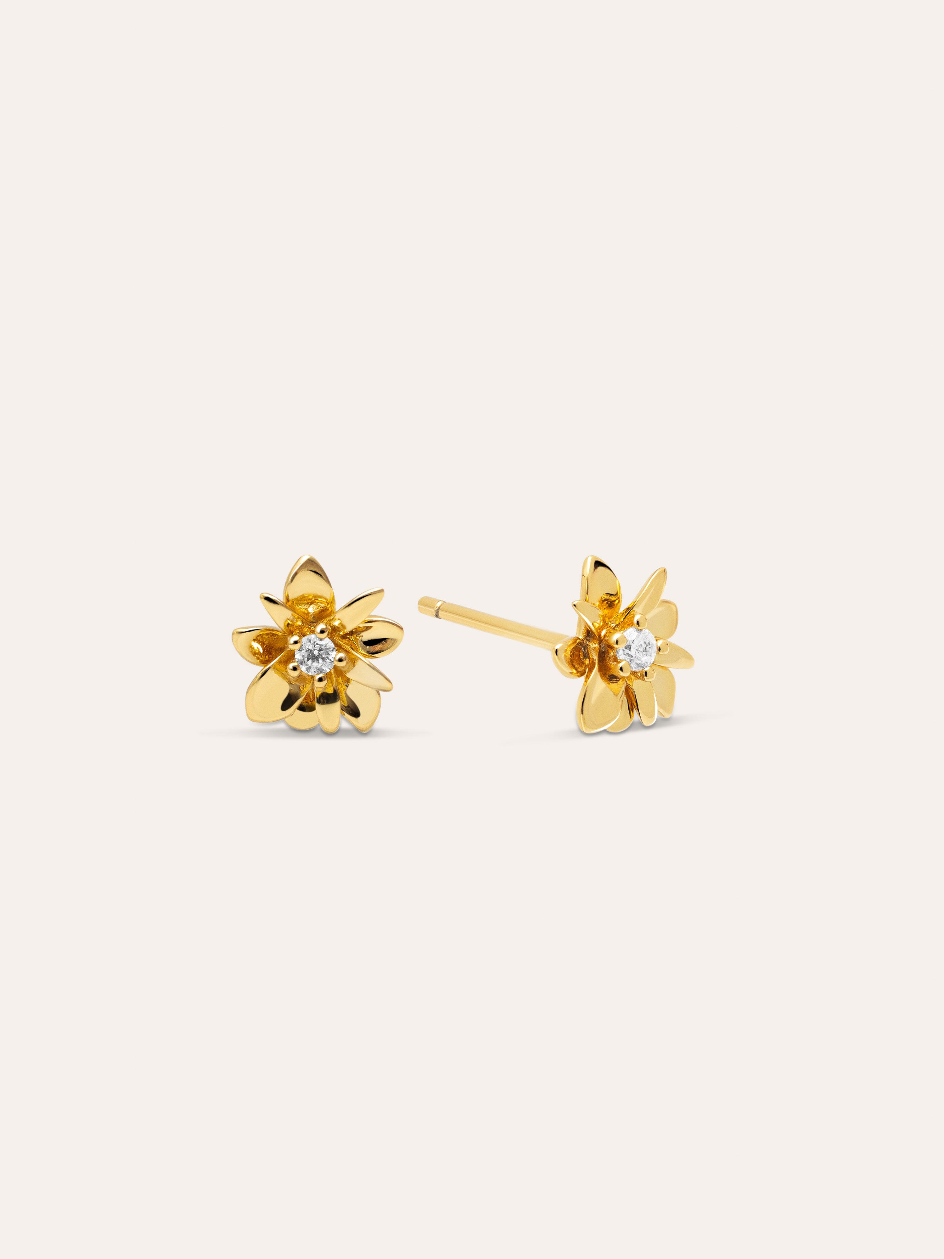 Pendientes Gardenia Baño Oro