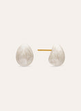 Druppel Enamel Alea wit Staal verguld met goud oorbellen