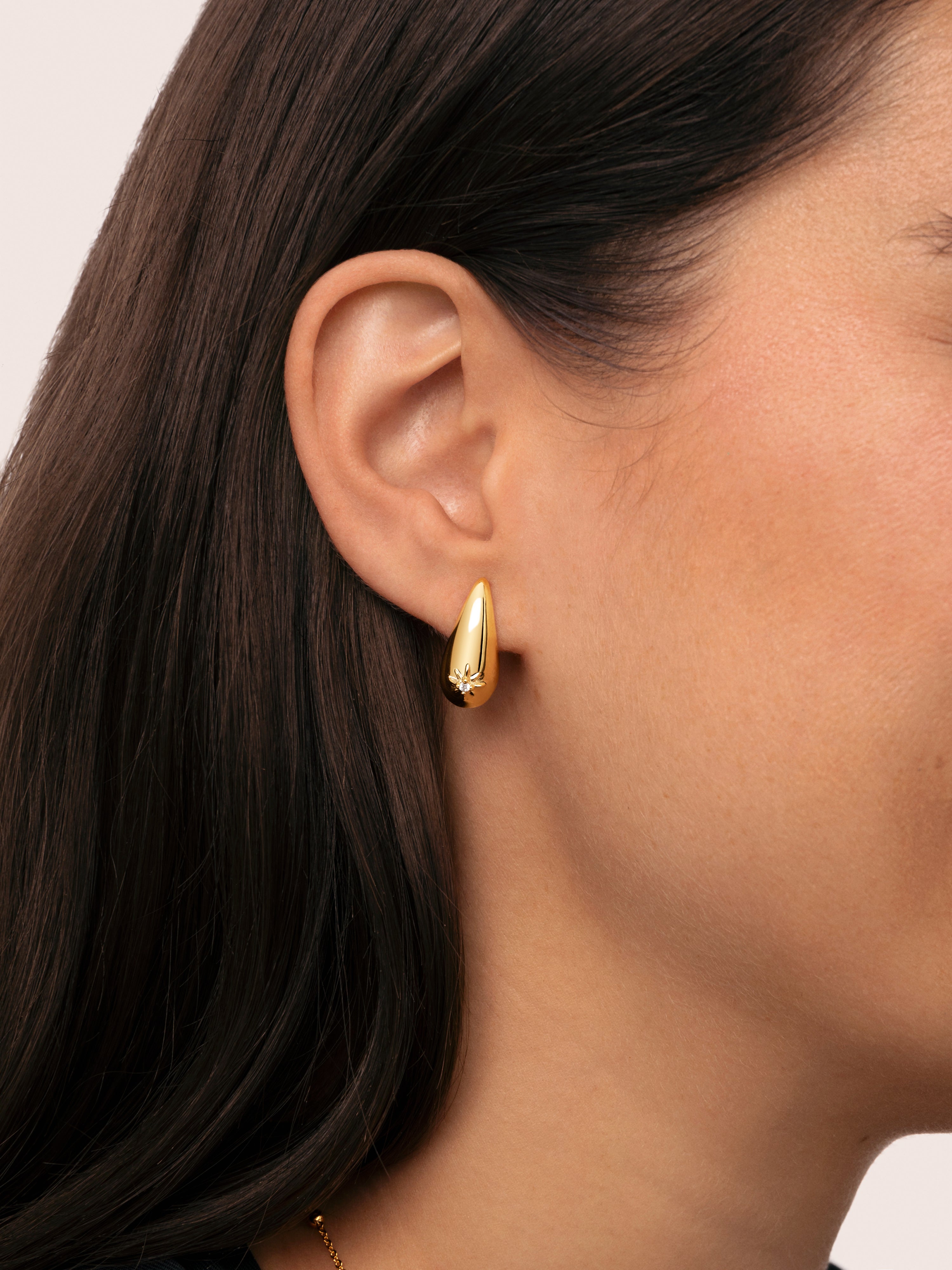Pendientes Gota Sparks Baño Oro