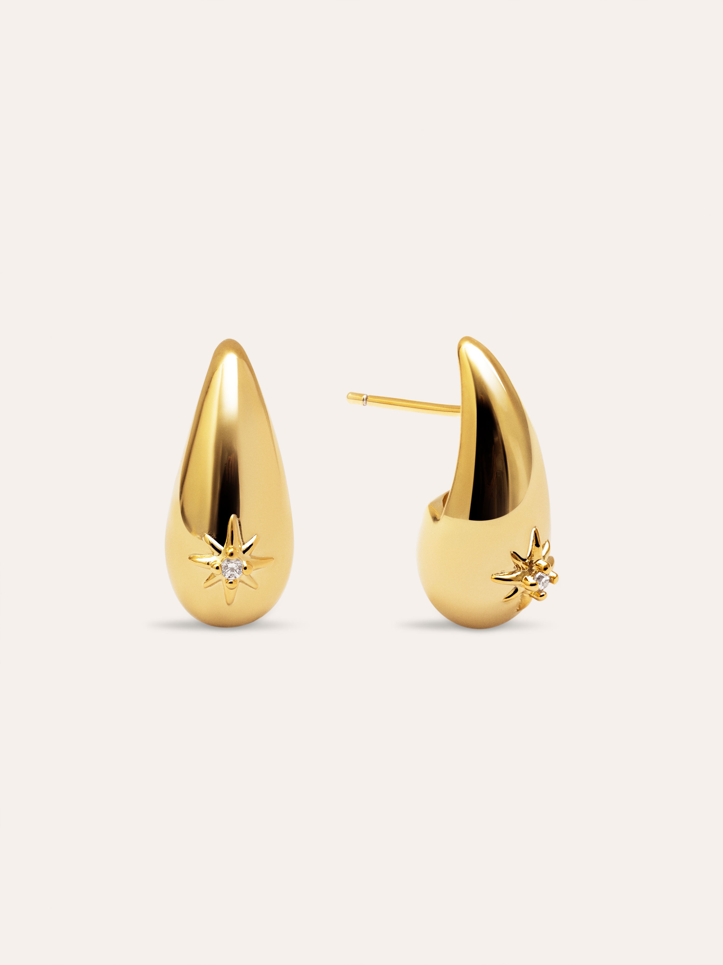 Pendientes Gota Sparks Baño Oro
