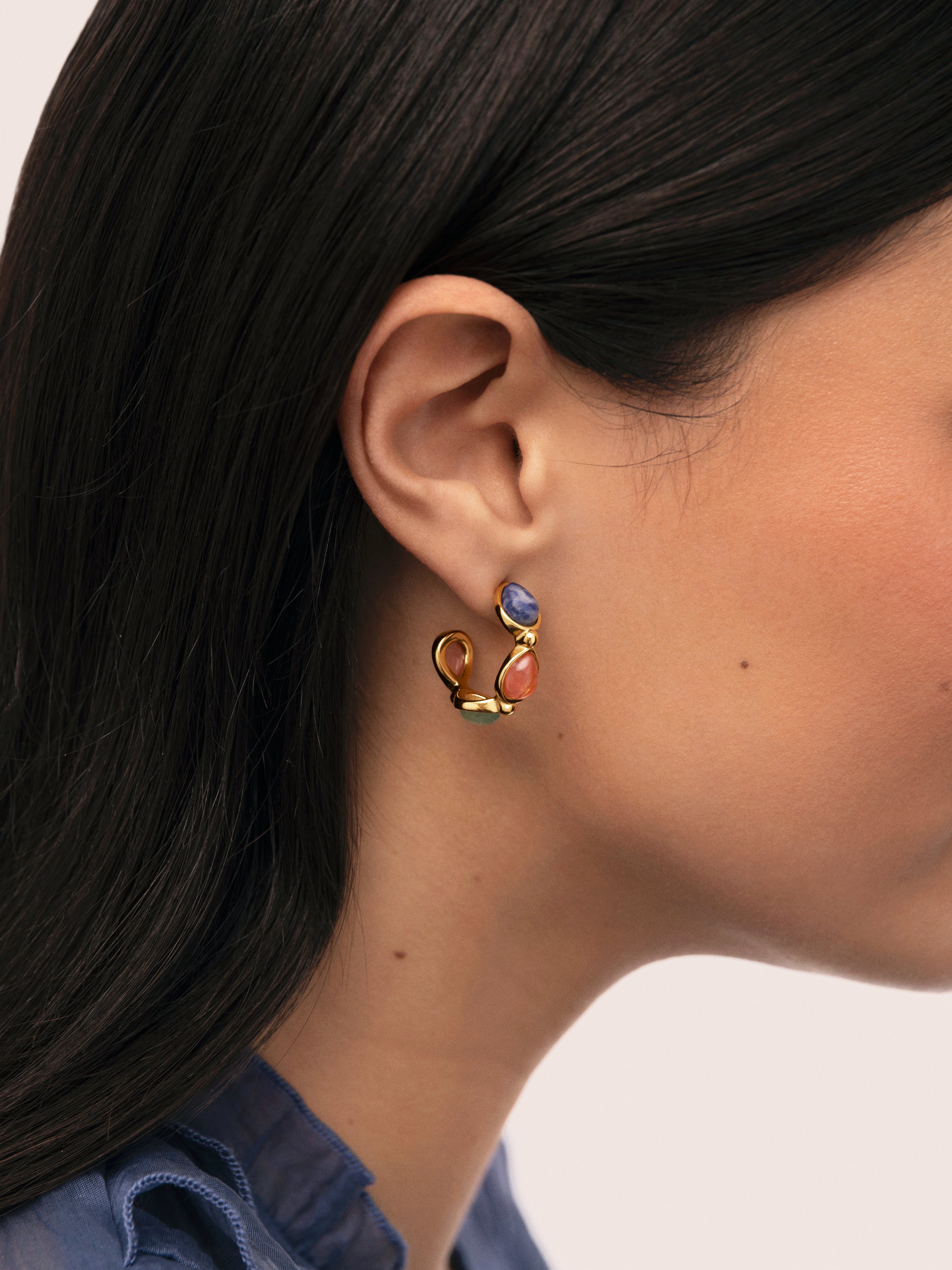 Pendientes Gota Stones Acero Baño Oro