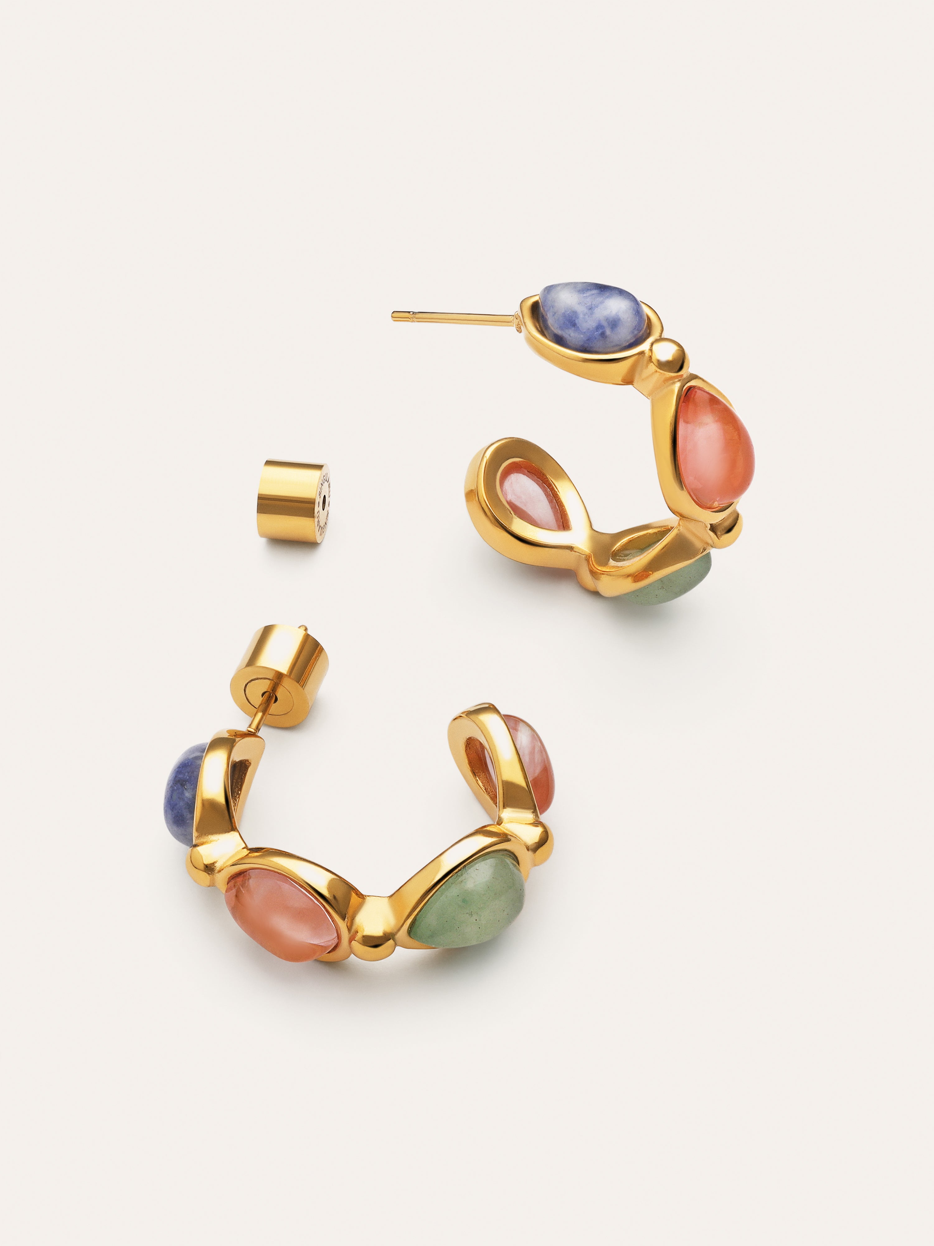 Pendientes Gota Stones Acero Baño Oro