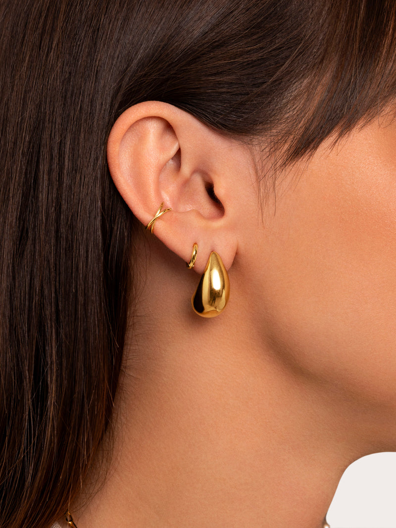 Drop Ohrringe Edelstahl, vergoldet