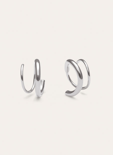 Spiral Tropfen Ohrringe aus Stahl