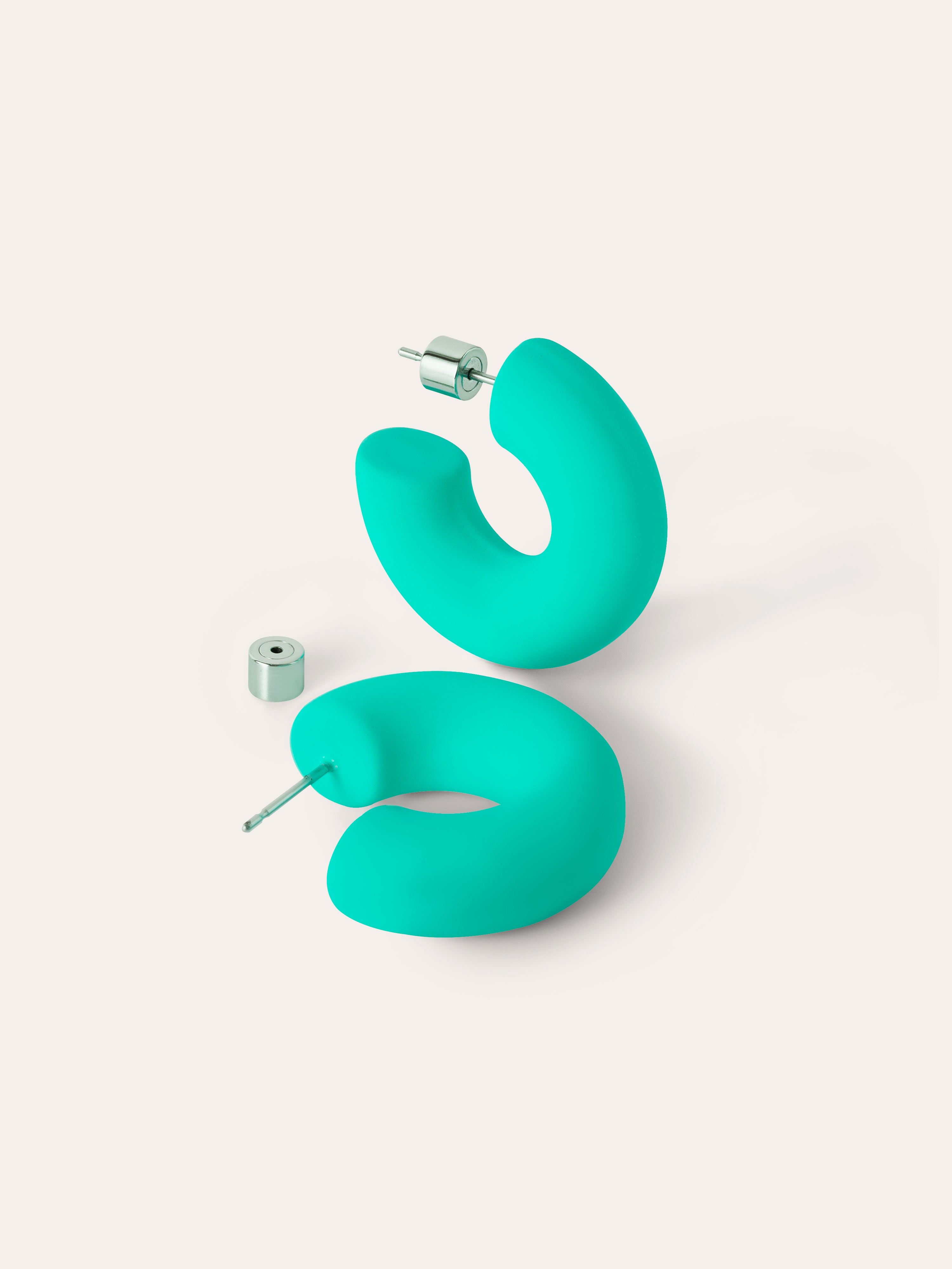 Gummy Turquoise Stainless Steel Earrings 